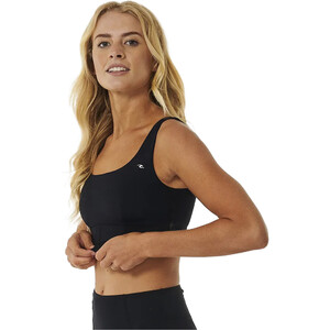 2024 Rip Curl Womens Mirage Ultimate Scoop Neck Crop Bikini Top 0B3WSW - Black